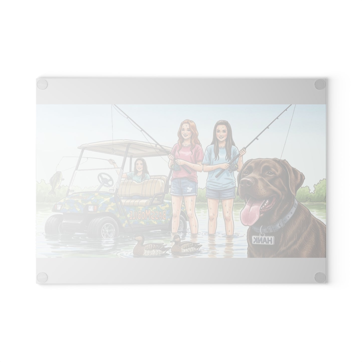Fishing Adventure Cutting Board - Custom Art, Kitchen Decor, Gift for Anglers, Family Cooking, Unique Home Gift