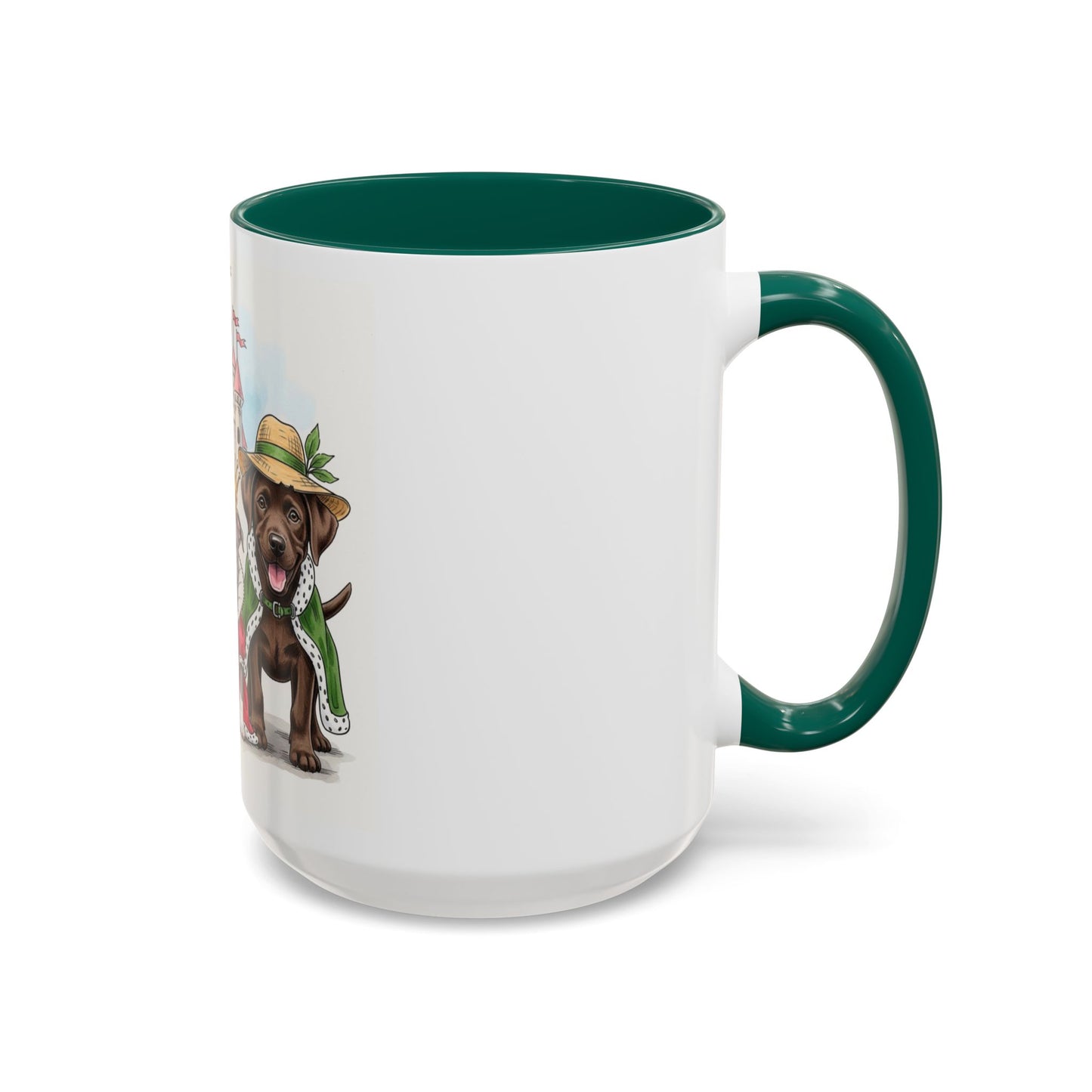 Mug with a dog illustration on a white background