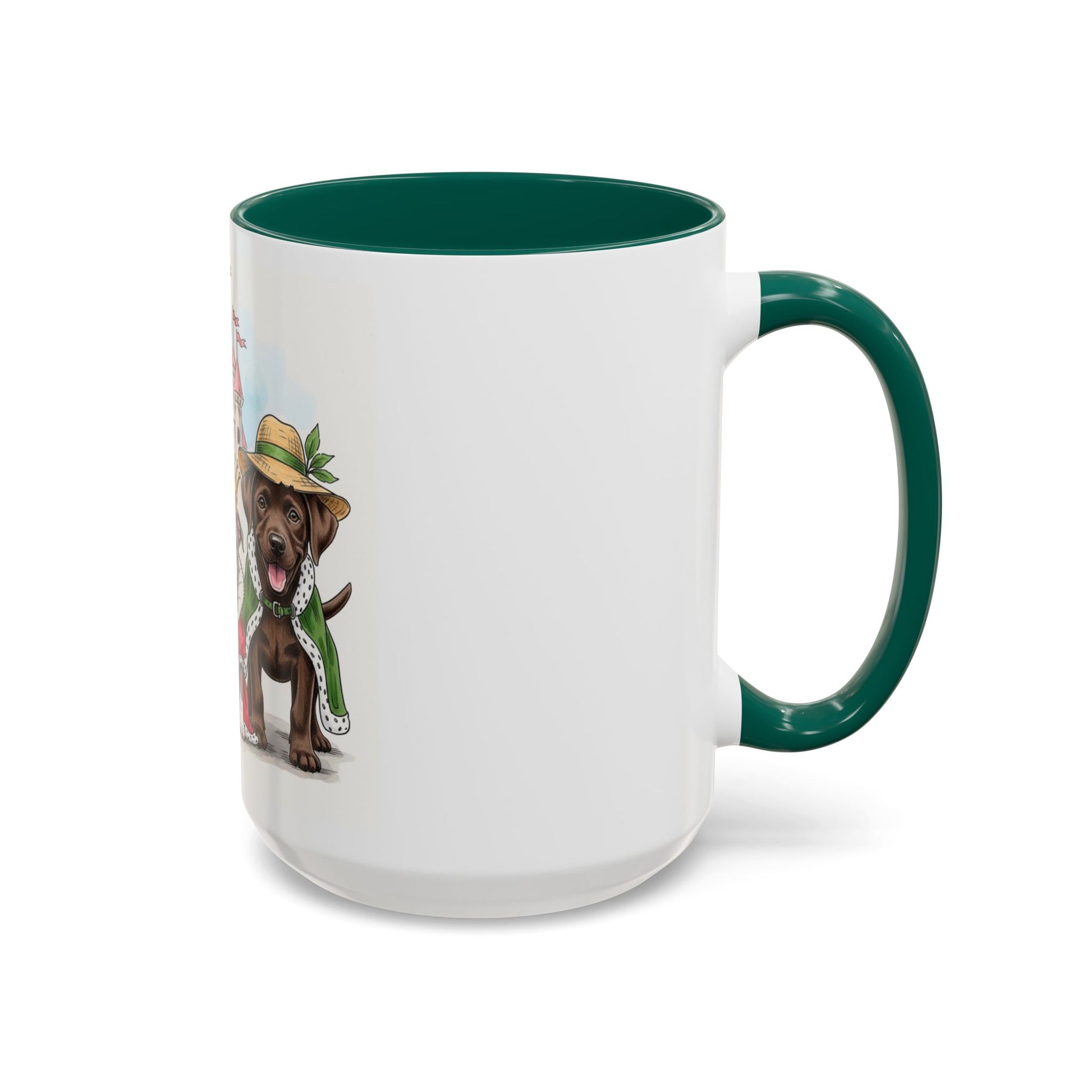 Mug with a dog illustration on a white background