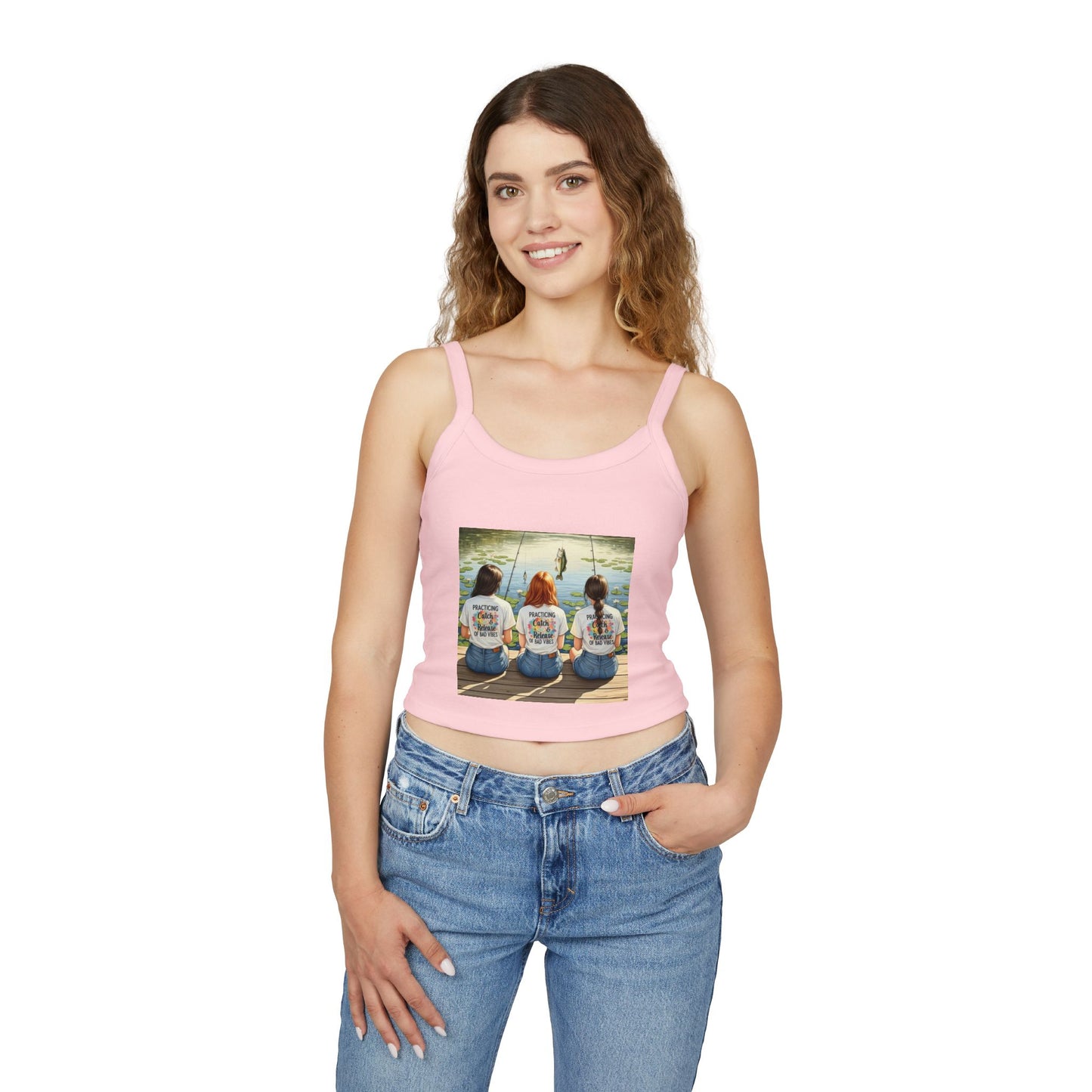Fishing Friends Spaghetti Strap Tank Top, Summer Shirt, Outdoor Style, Beach Wear, Vacation Outfit, Gifts for Anglers