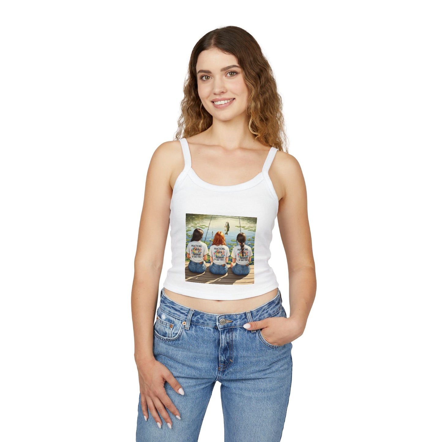 Fishing Friends Spaghetti Strap Tank Top, Summer Shirt, Outdoor Style, Beach Wear, Vacation Outfit, Gifts for Anglers