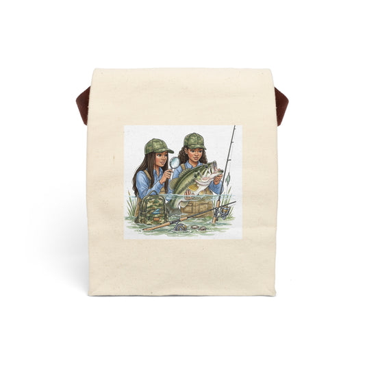 Bass Fishing Adventure Canvas Lunch Bag: Eco-Friendly Tote