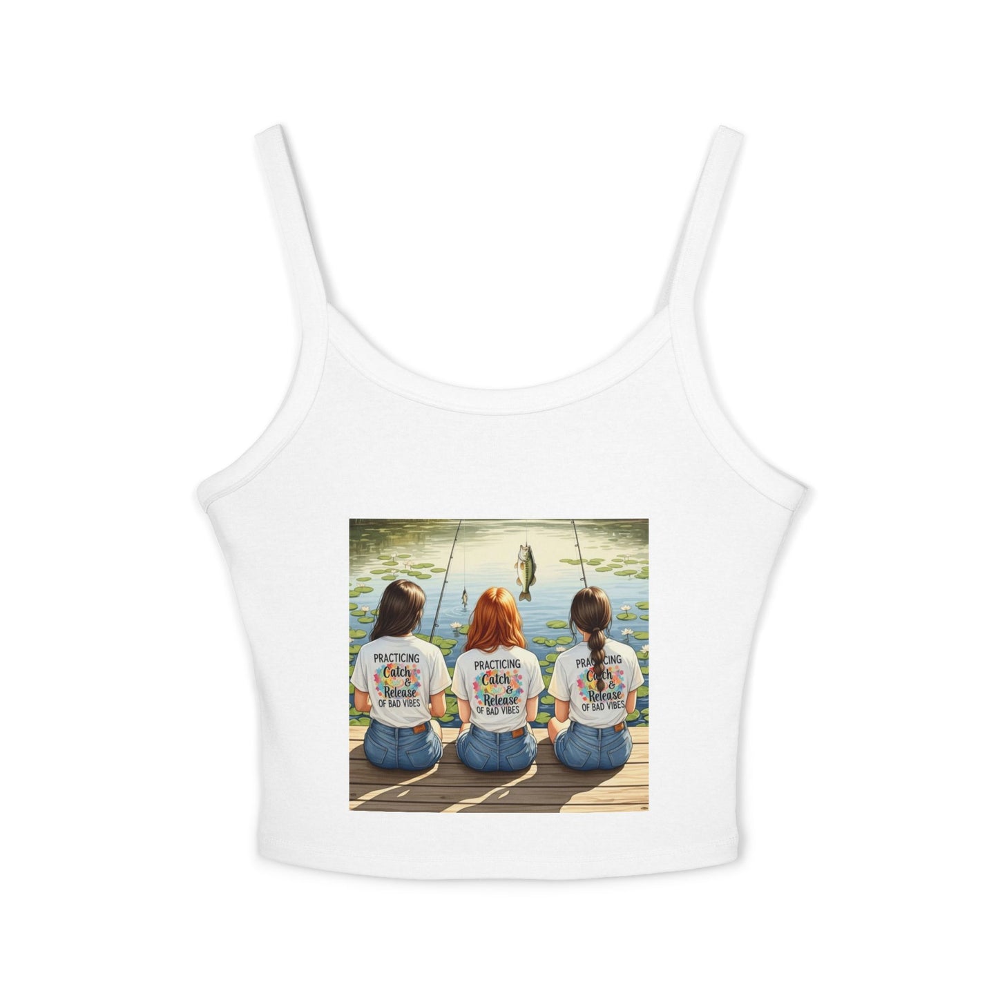 Fishing Friends Spaghetti Strap Tank Top, Summer Shirt, Outdoor Style, Beach Wear, Vacation Outfit, Gifts for Anglers