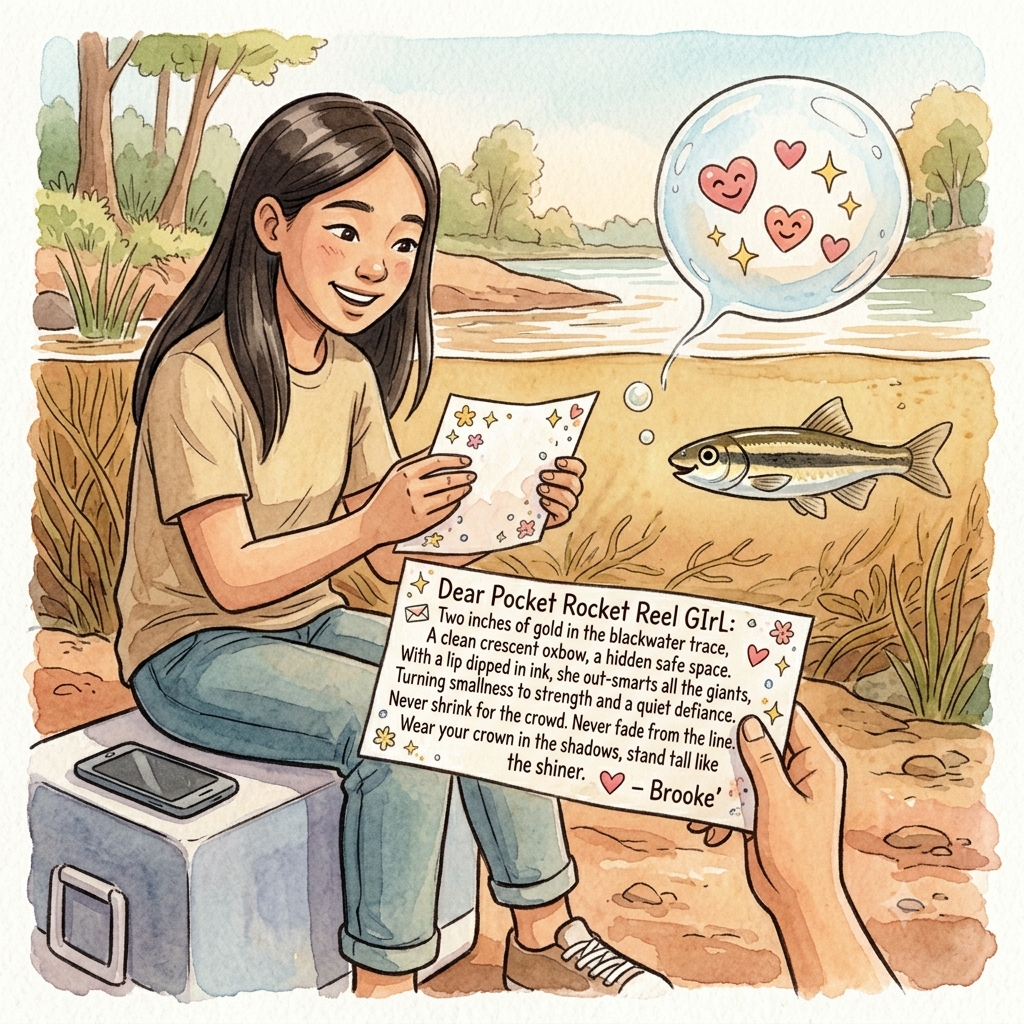 Poignant image of a girl receiving an encourage note from a friend.