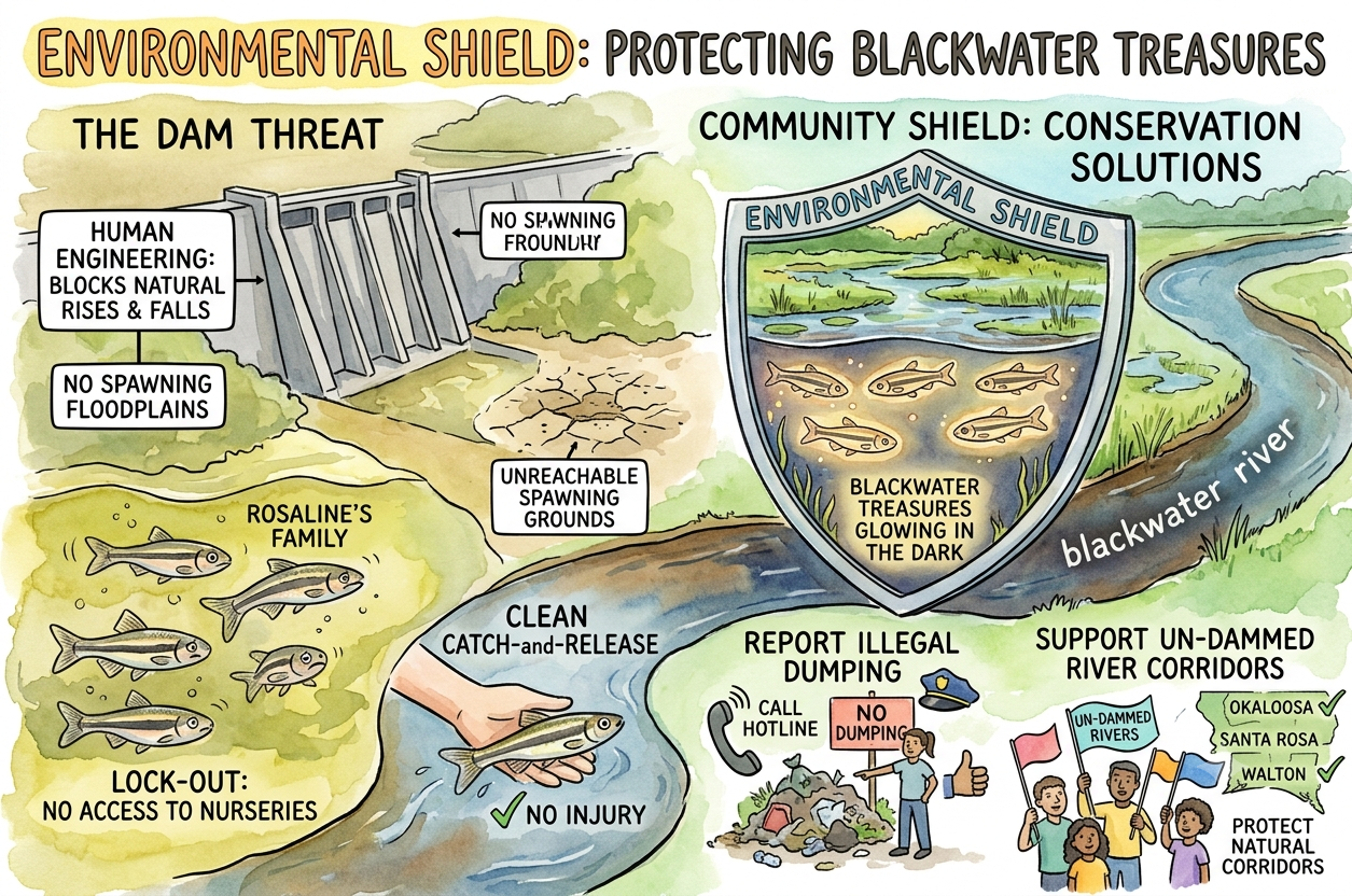 Watercolor image above Environmental Shield in protecting our waters.
