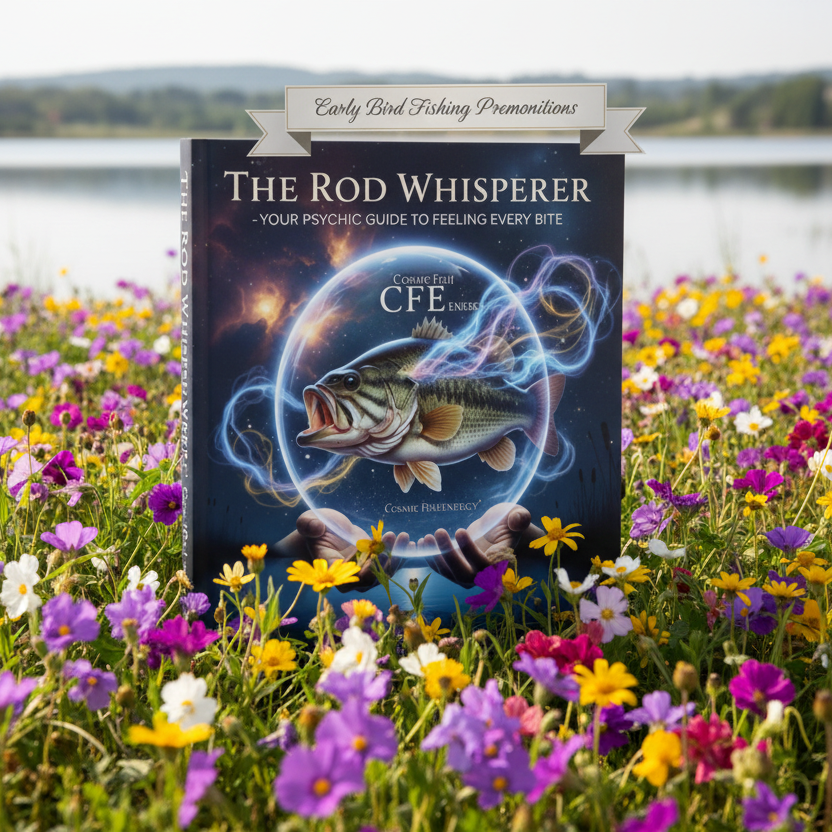 Book titled 'The Rod Whisperer' in a field of flowers with a lake in the background ISBN:
9798231342990