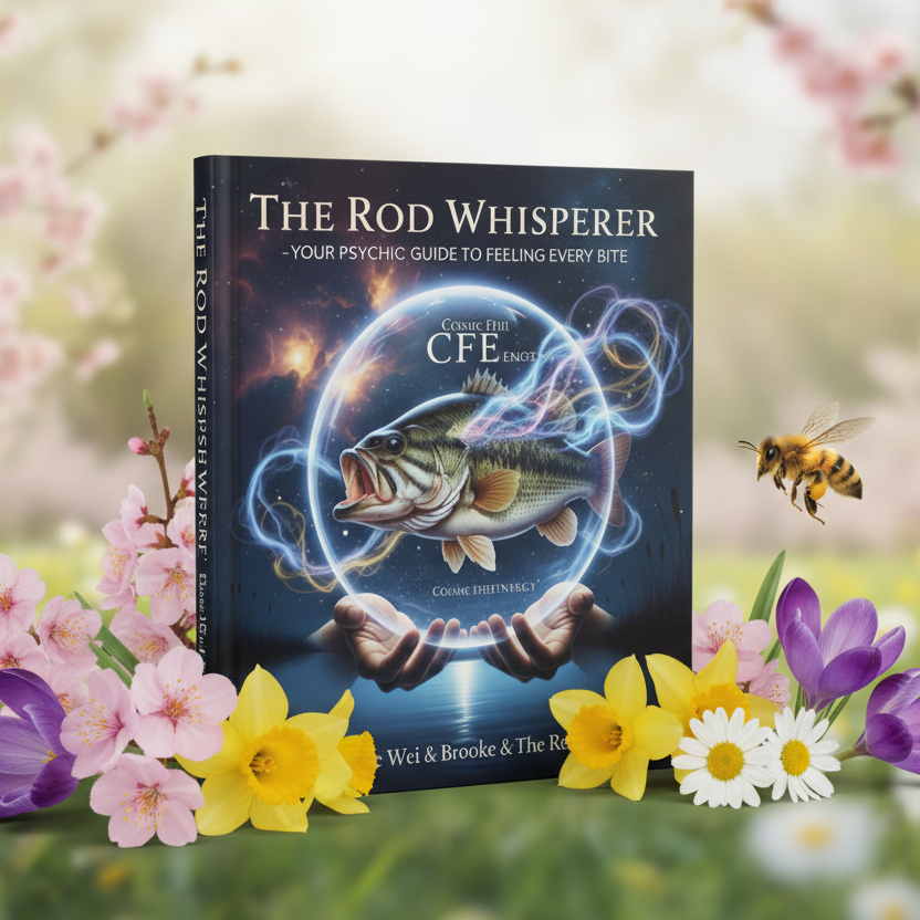 Book titled 'The Rod Whisperer' with a fish and hands design on a floral background ISBN:
9798231342990