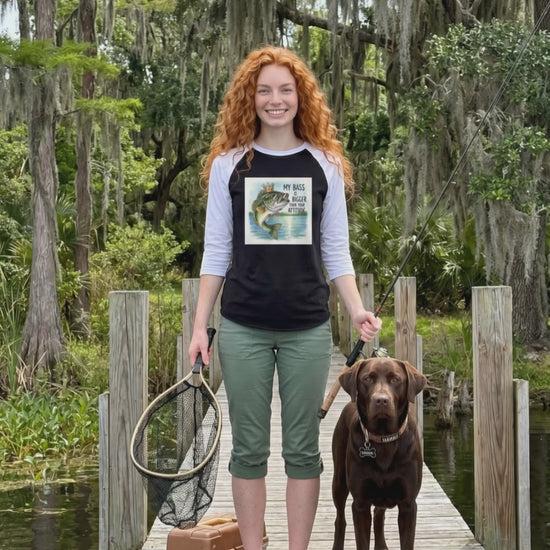 Video - Reel Girls Fishing Raglan T-shirt