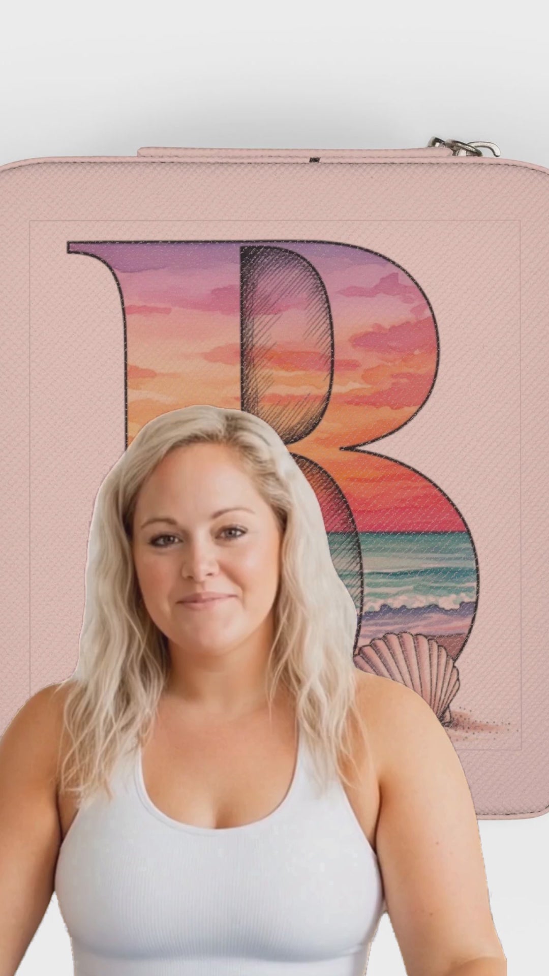 Video - custom initial "B" jewelry travel case.