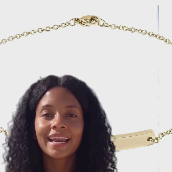 Be Brave Engraved Gold Anklet - Video