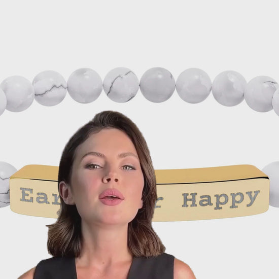 Earn Your Happy Natural Gemstone Stretch Bracelets video ad.