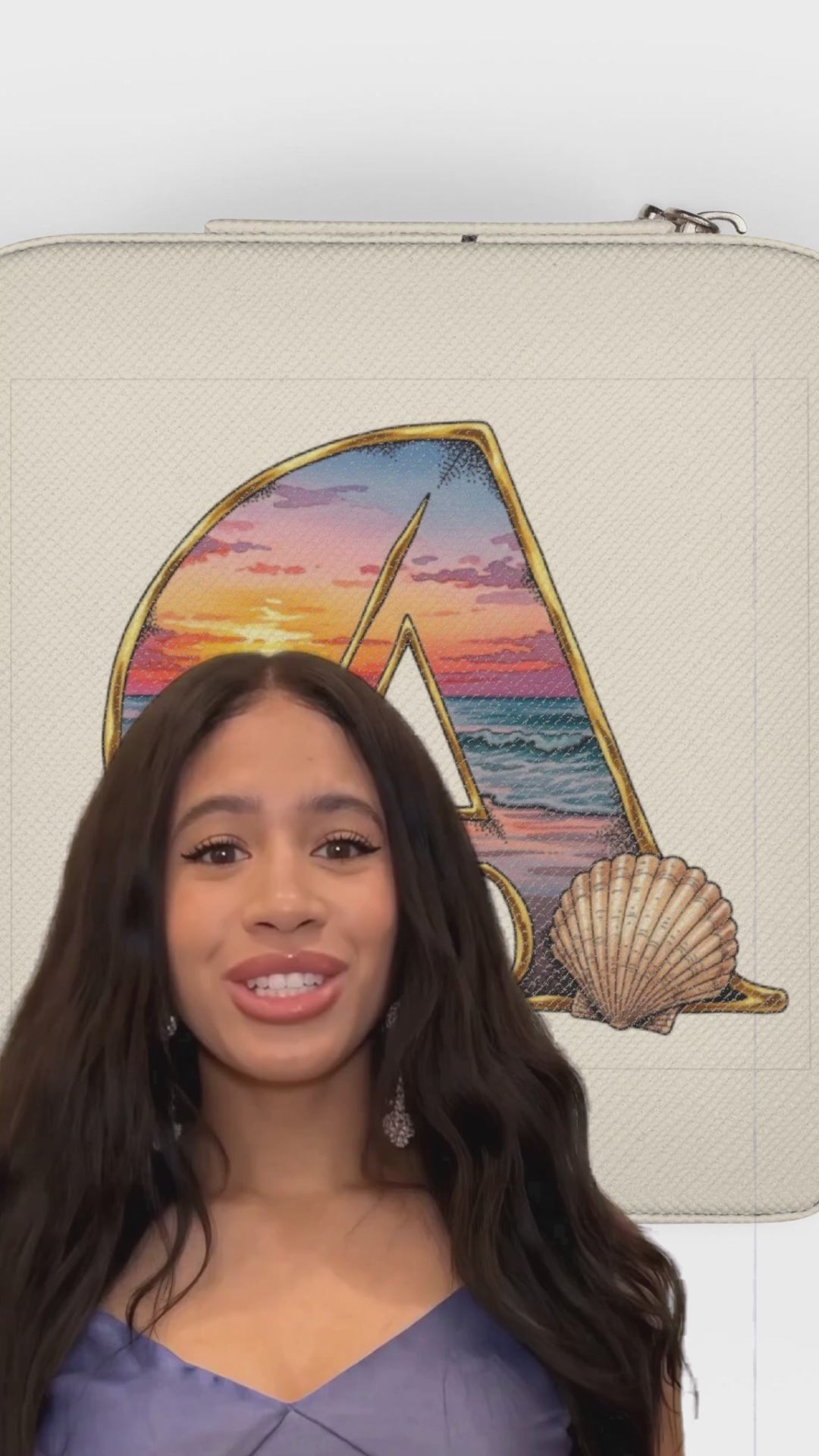 Video - Shell Monogram Initial "A" Jewelry Case